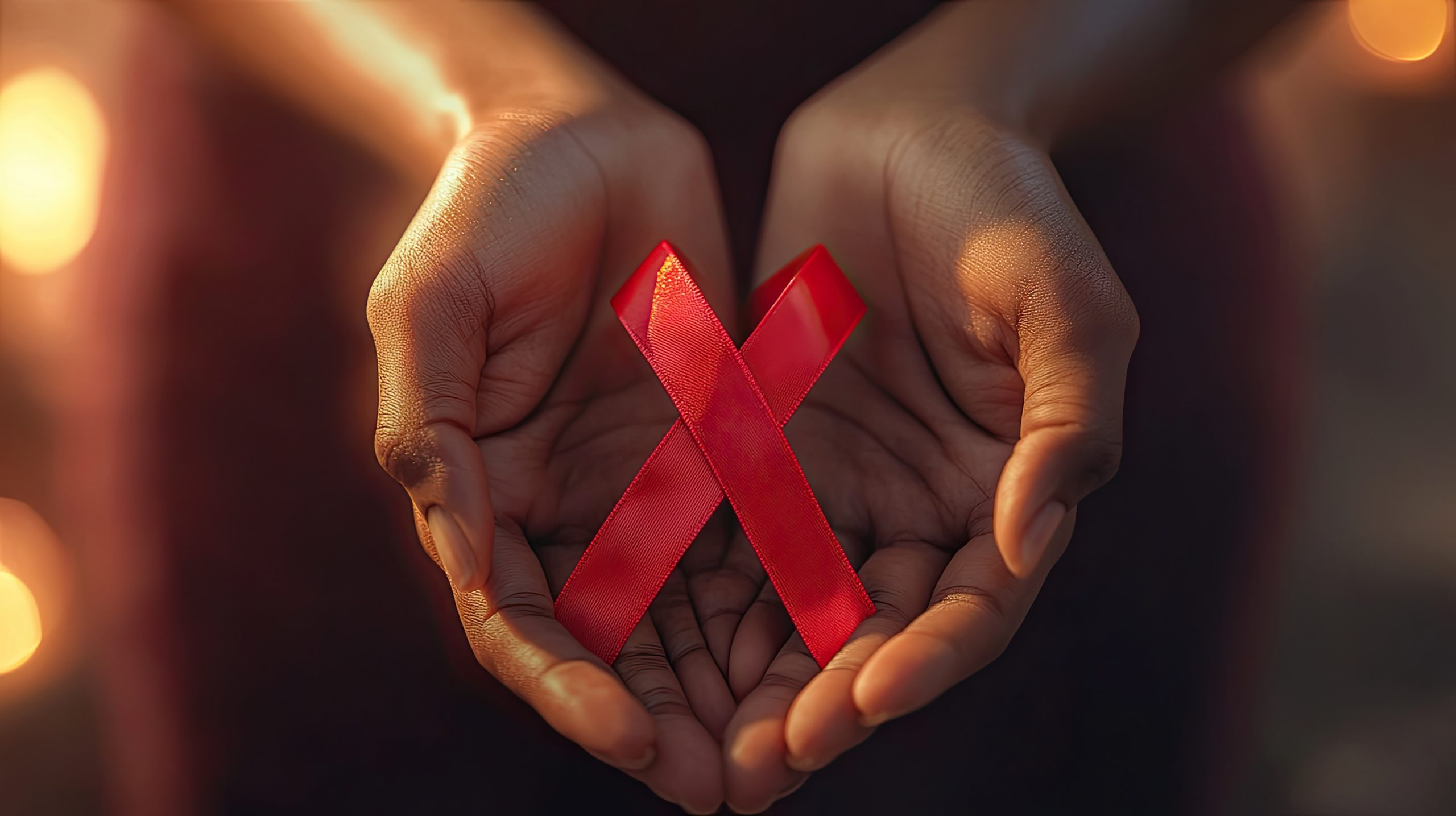 HIV awareness red ribbon.