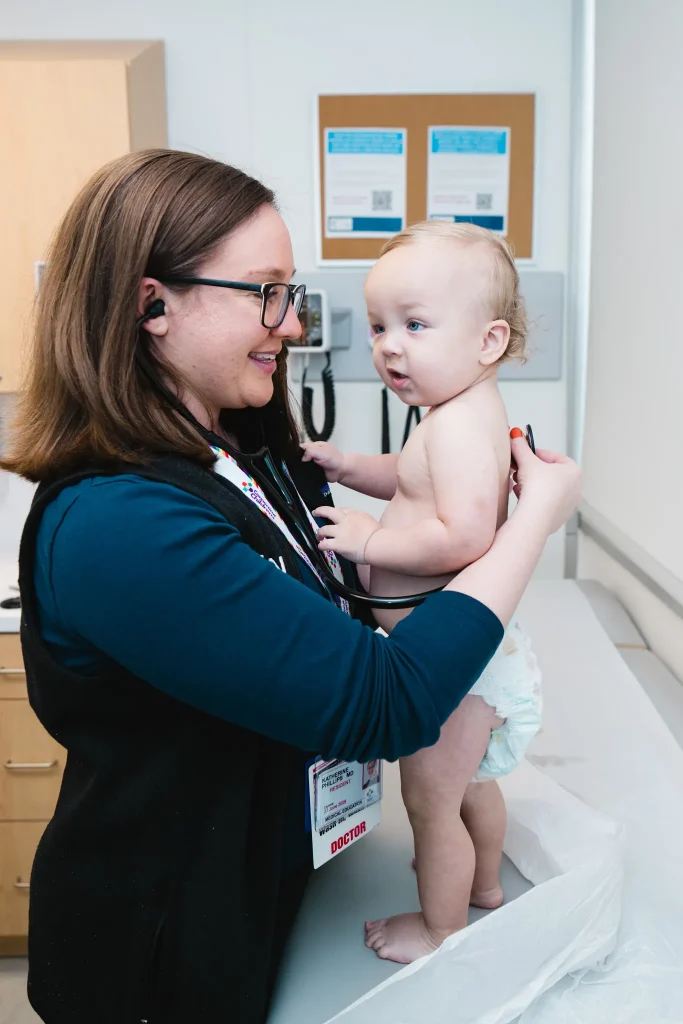 At Connecticut Children's in Hartford Dr. Katherine Phillips with her tiny new patient