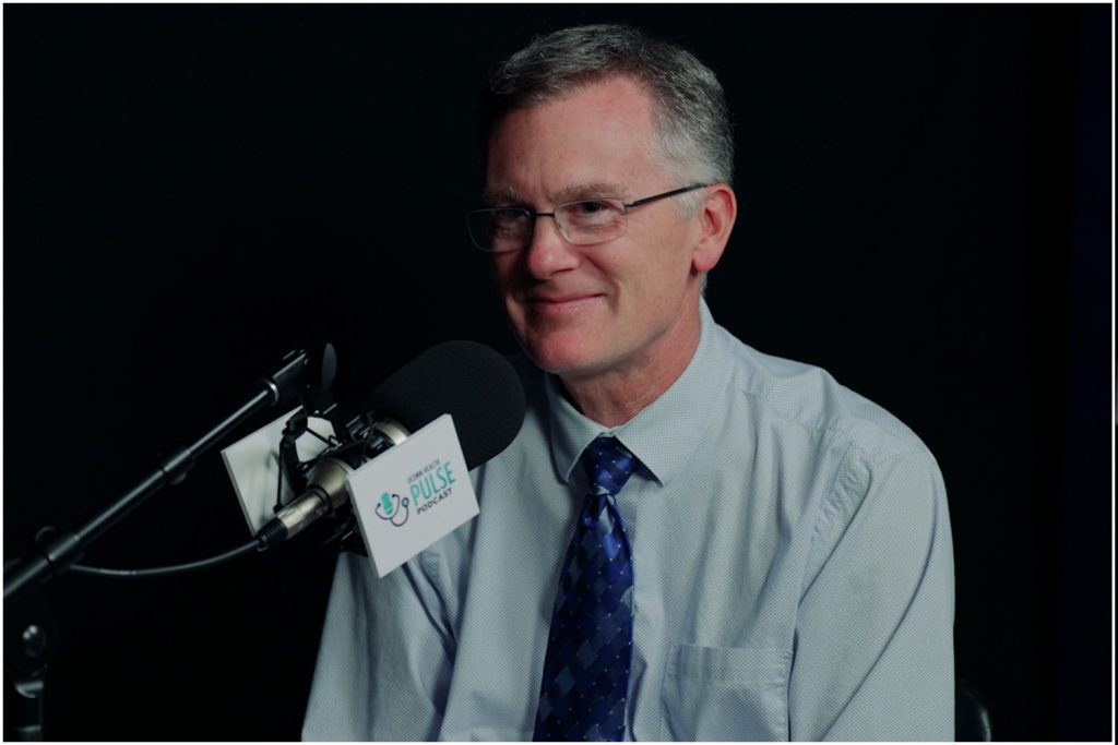 Dr. Kevin Dieckhaus at UConn Health Pulse microphone