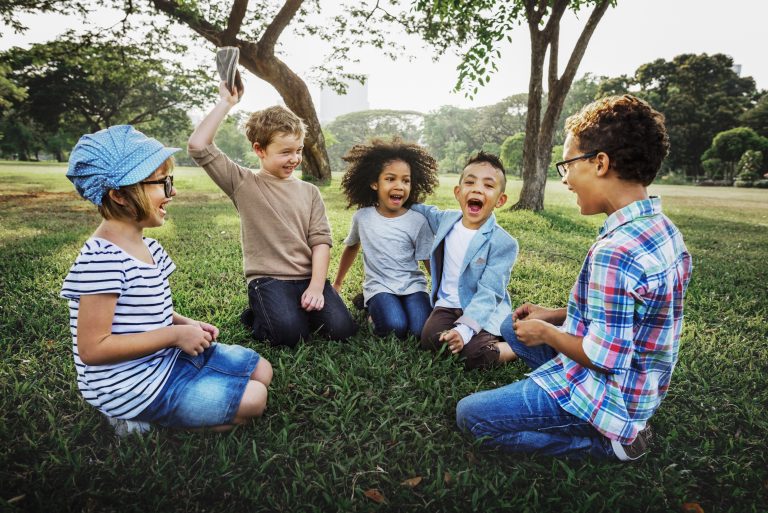 happy children in park