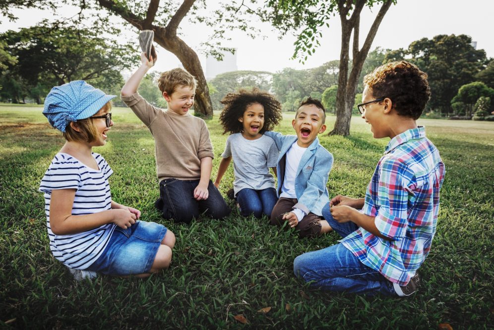 happy children in park