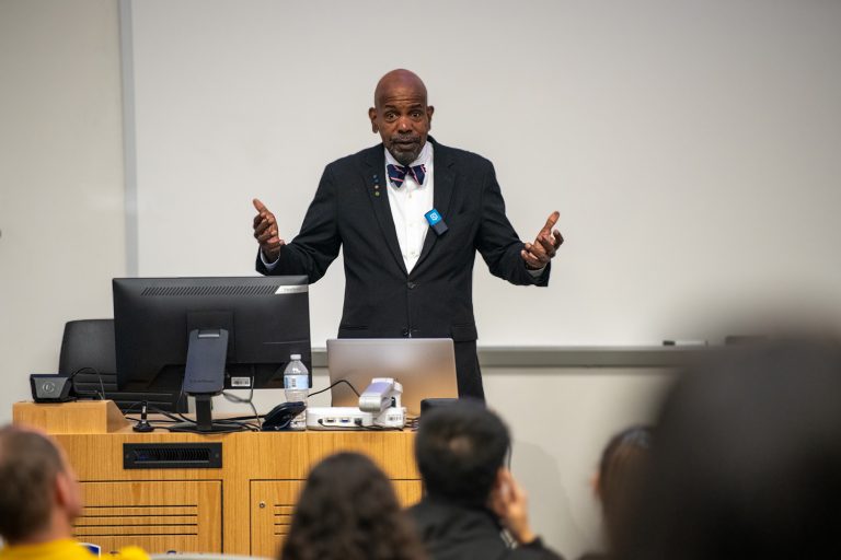 Dr. Cato T. Laurencin lecturing at Penn State