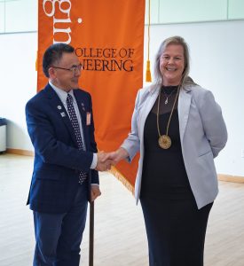 Erika Lindeberg with JC Chao at the 2005 Academy od Distinguished Engineers induction ceremony