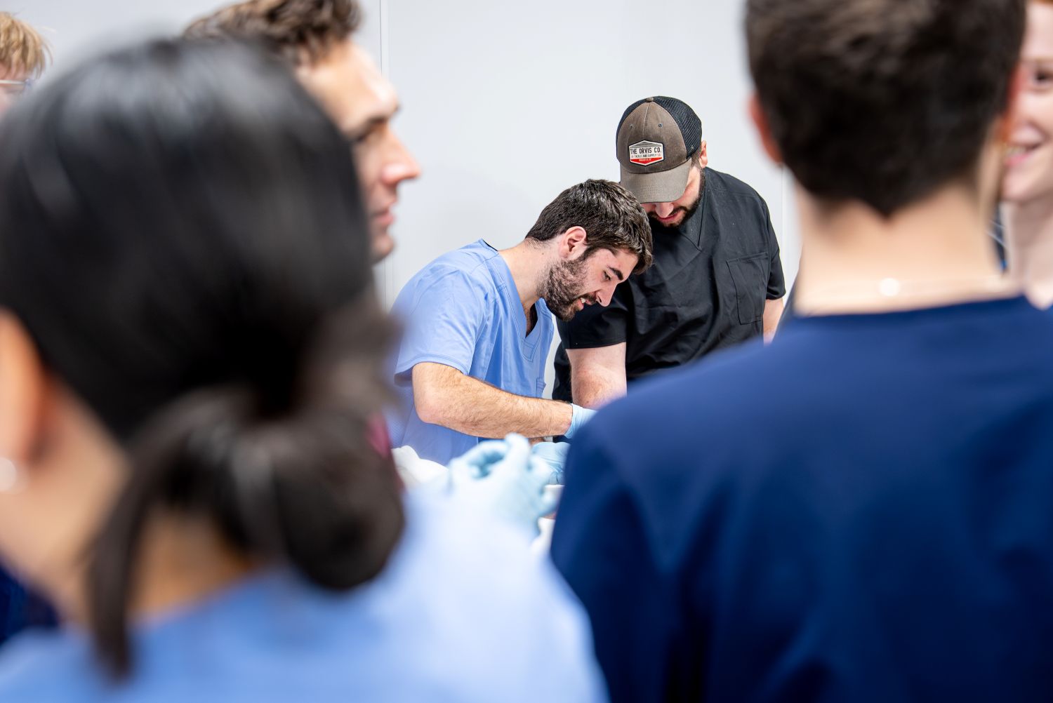 Physical Therapy students work in UConn's Human Anatomy Learning Lab