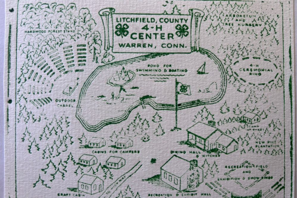 Illustrated map of the Litchfield County 4-H Center and camp in Warren, Connecticut