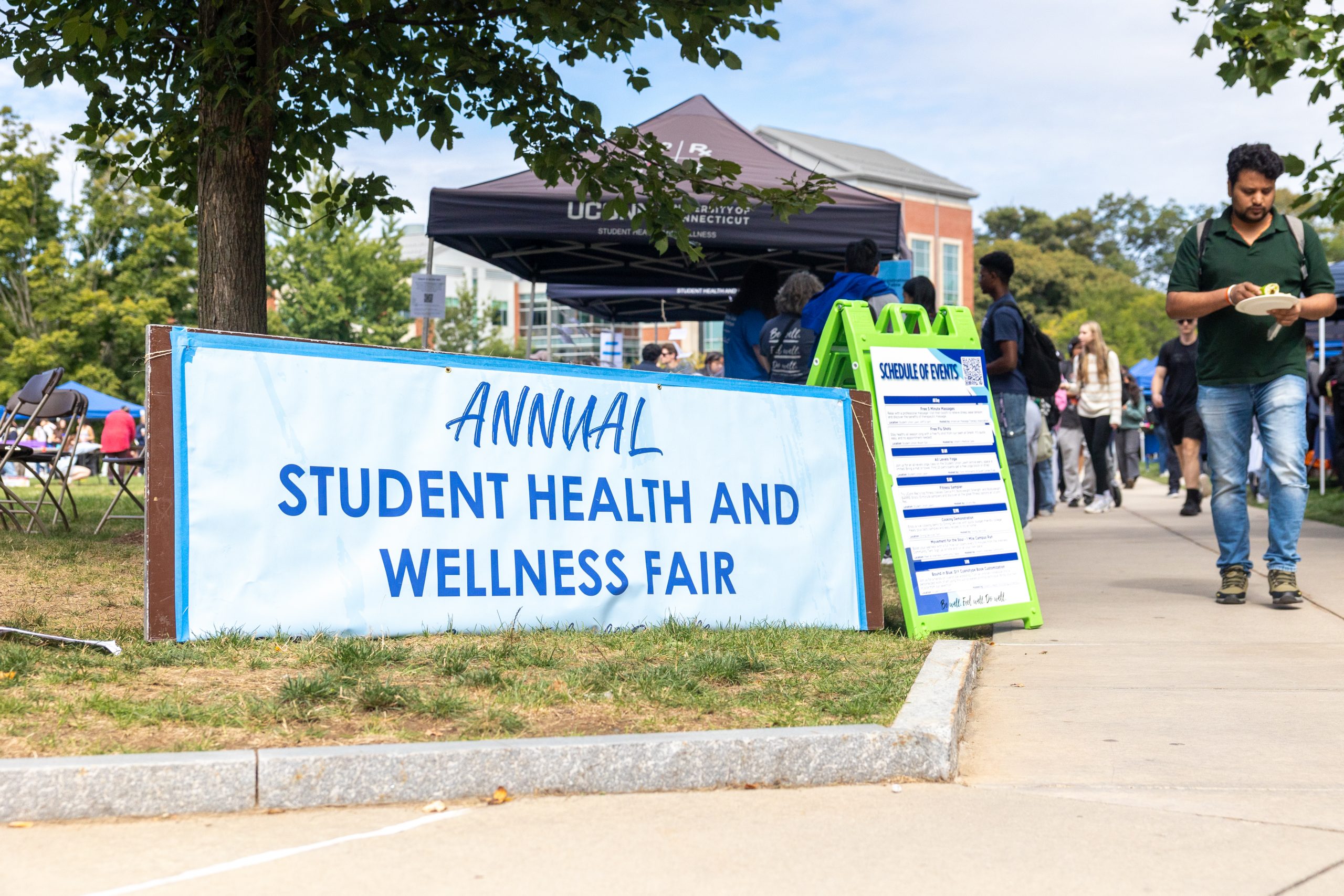 A sign that says "annual student health and wellness fair"