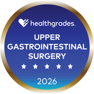 Healthgrades Upper Gastrointestinal Surgery 2026 five-star badge