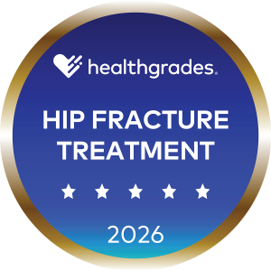 Healthgrades Hip Fracture Treatment 2026 five-star badge