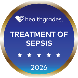 Healthgrades Treatment of Sepsis 2026 five-star badge