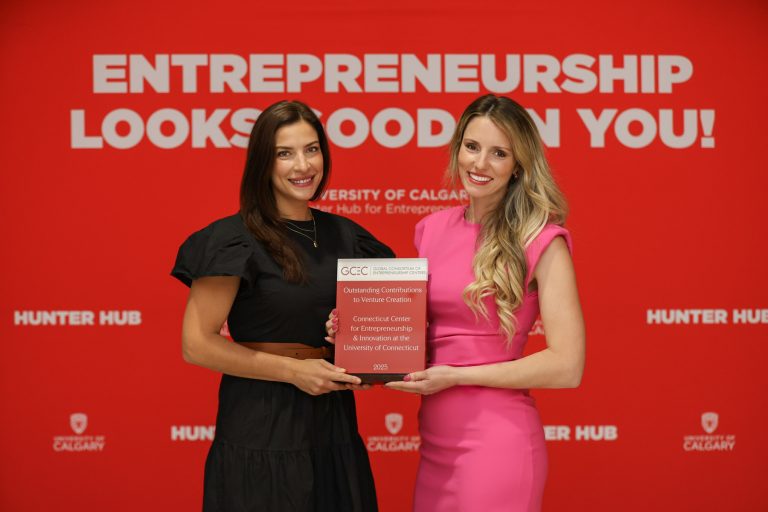 From left: Alycia Chrosniak, CCEI's assistant director of brand and venture development, and Jennifer Mathieu, CCEI's executive director, were on hand for the award ceremony in Calgary.