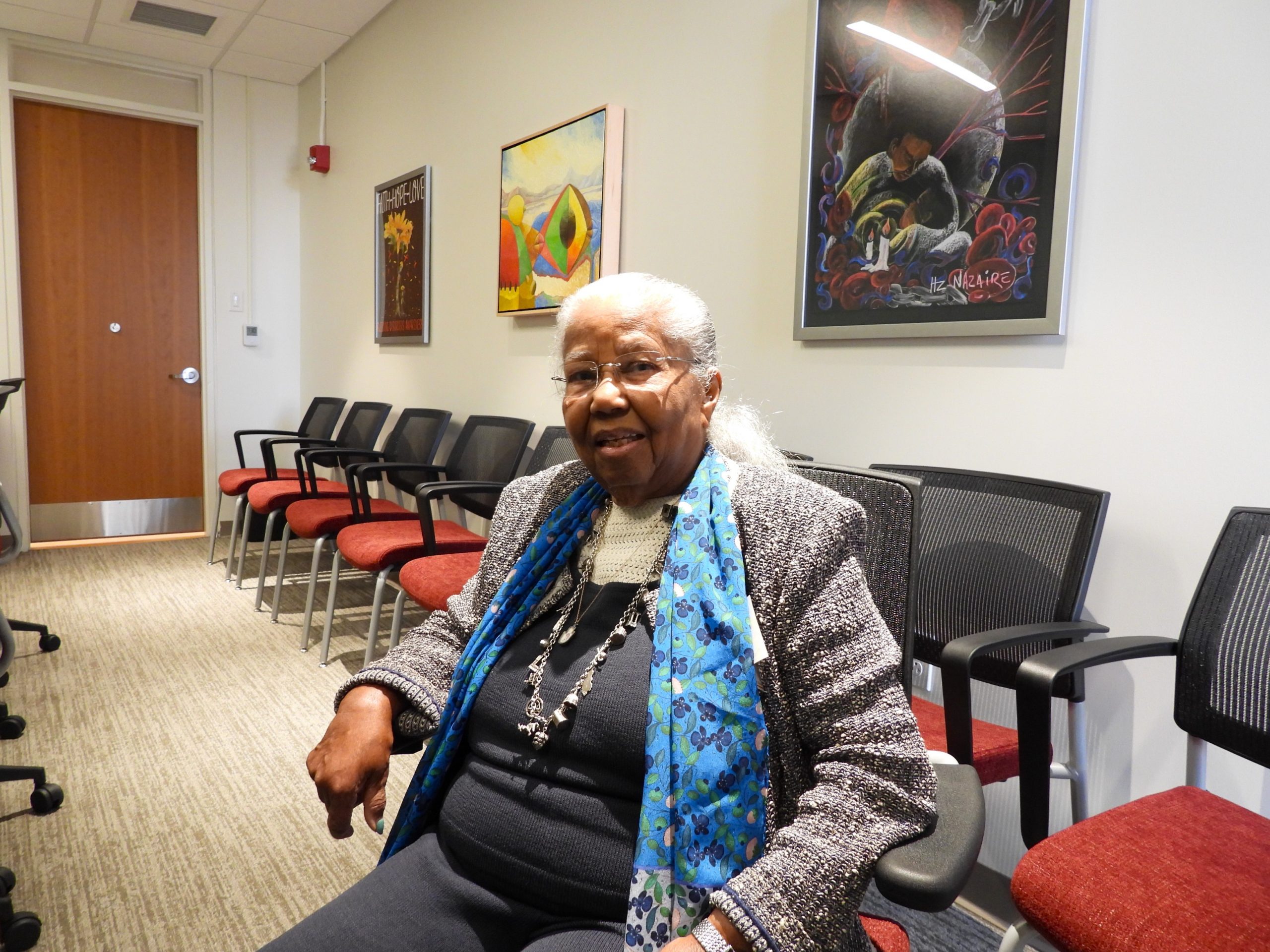 Jean Martin smiling at Institute.