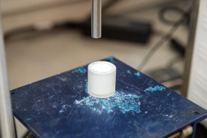 A zeolite sample ready for electromagnetic testing.