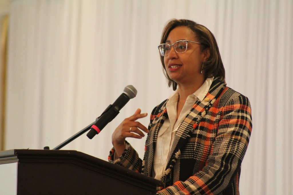 Dr. Kisha Davis speaking on Oct. 30, 2025.