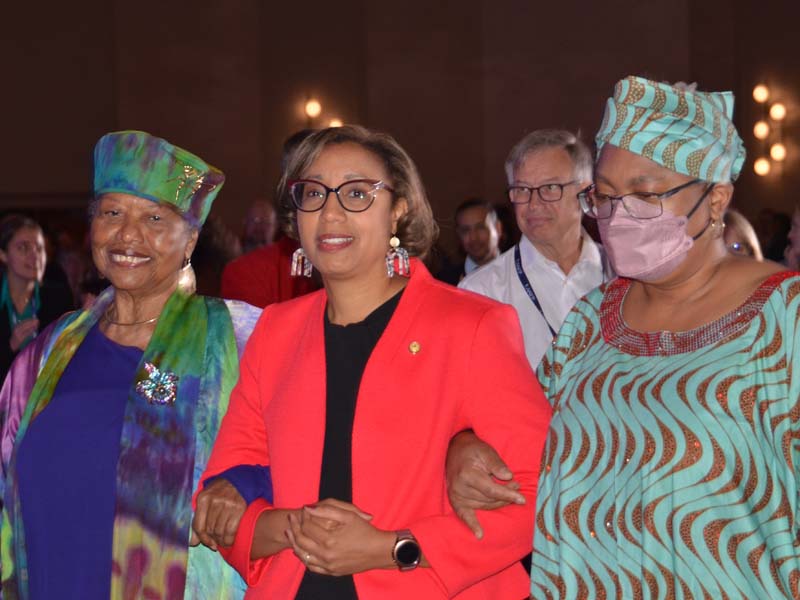 Dr. Kisha David in early October 2025 being escorted to the dais at the AAFP 2025 Congress of Delegates .