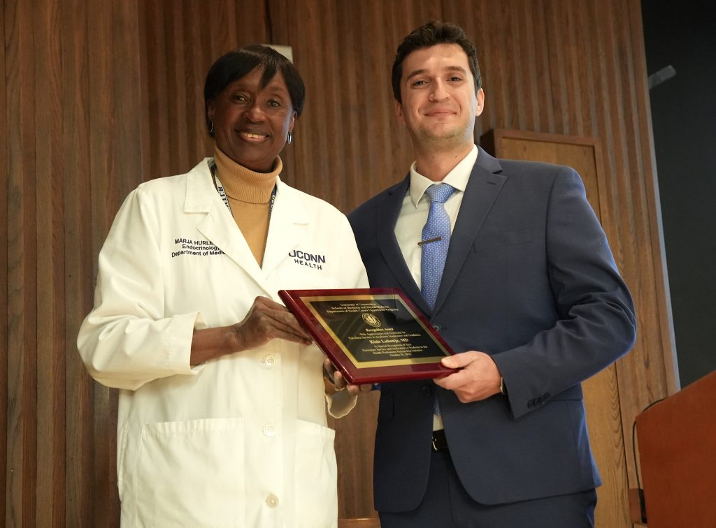 Dr. Hurley with successful alum Dr. Klair Lubonja.