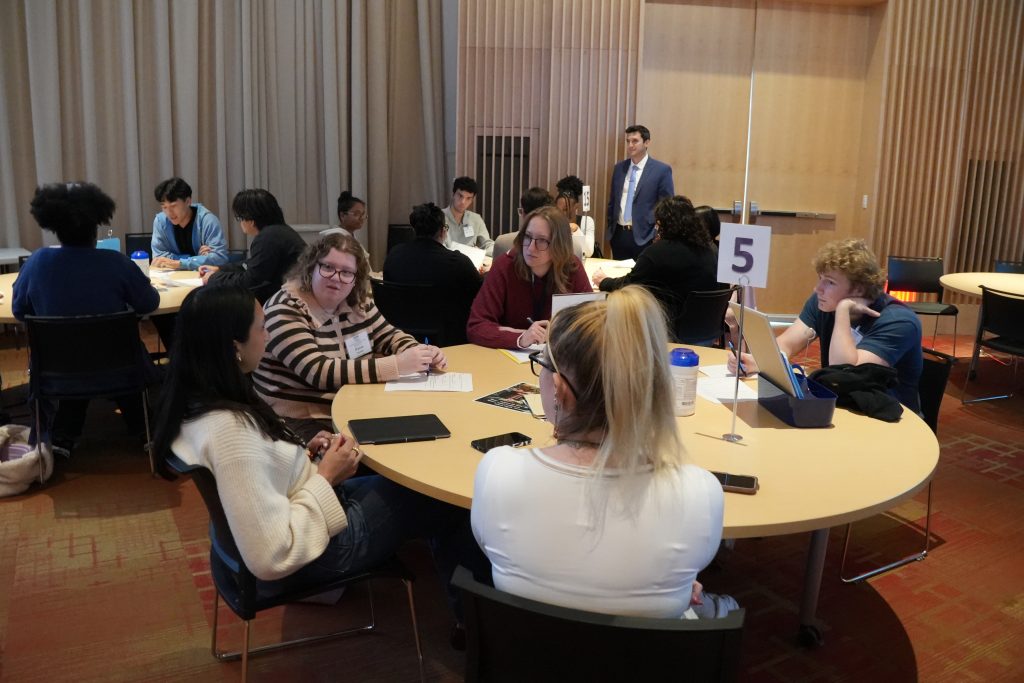 Students at tables