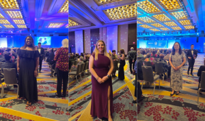 Mallory Perry-Eaddy, Tiffany Kelley, and Gee Su Yang, at the American Academy of Nursing Health Policy Conference on October 18, 2025.