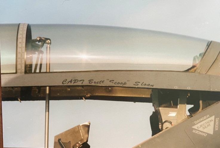 Dr. Brett Sloan's name on jet