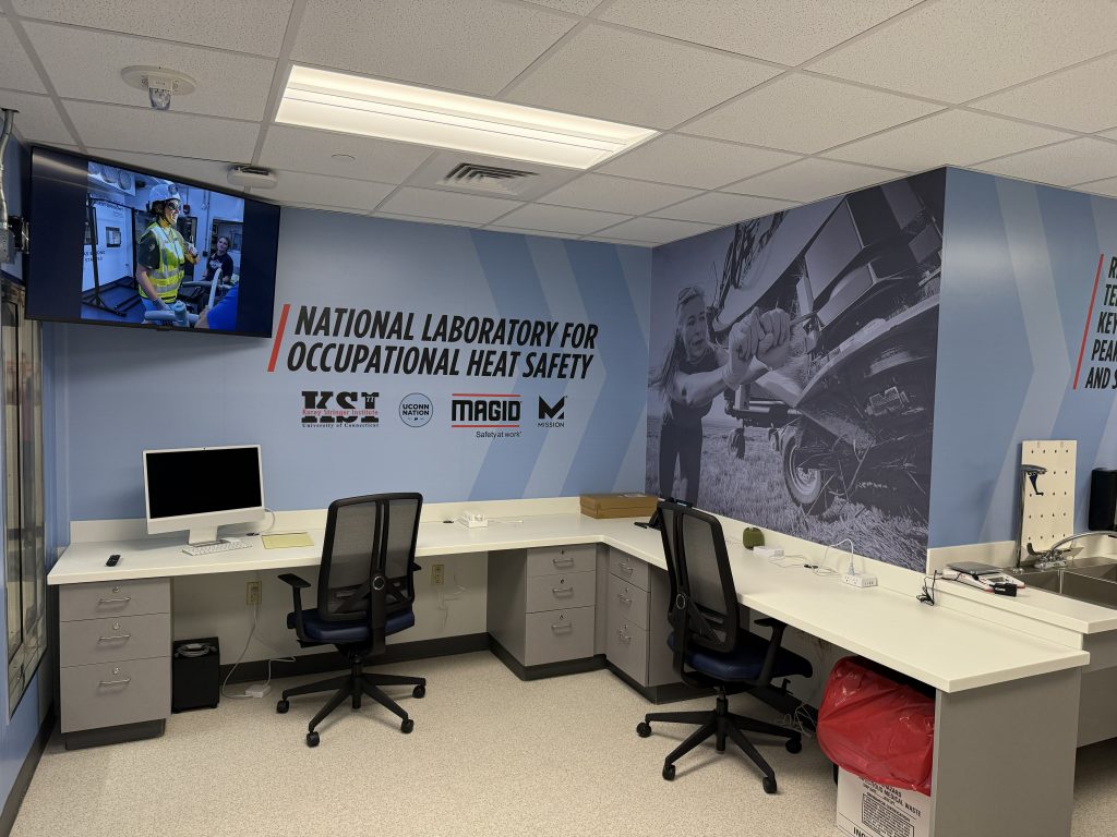 Interior of the new KSI occupational heat safety lab at the University of Connecticut