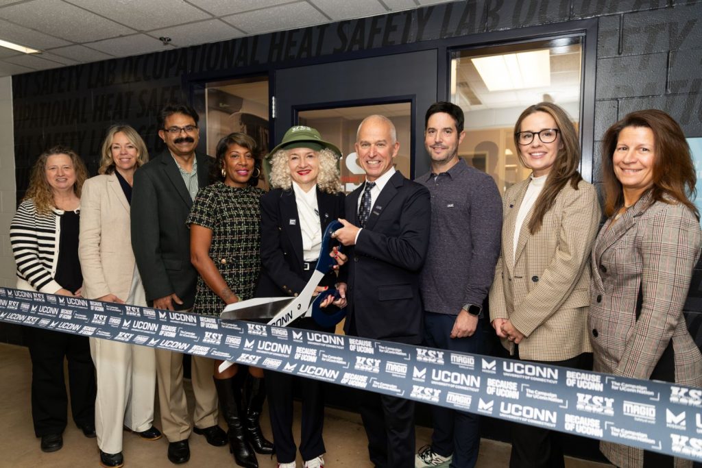 Group of leaders from UConn, the UConn Foundation, Magid, and MISSION at the KSI ribbon cutting on November 12, 2025.