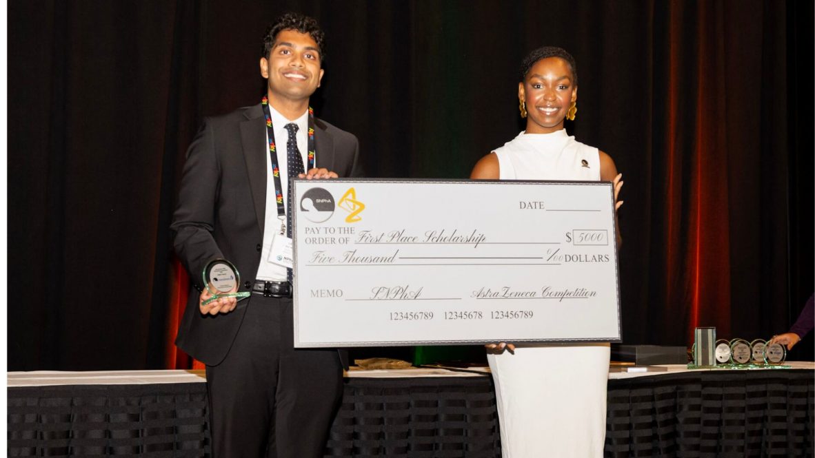 Lahar with his award and check at the (NPhA/SNPhA) National Convention (contributed photo)