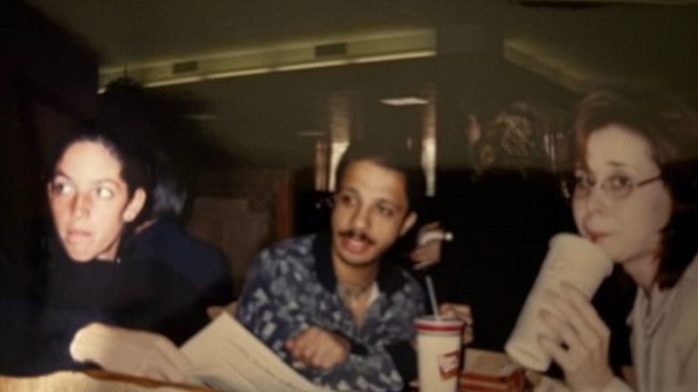 Sam with friends in the Student Union