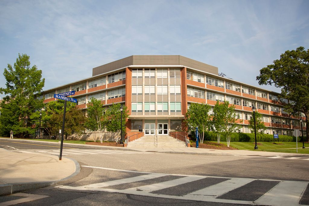 Exterior of the Monteith Building front entrance.