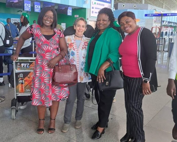 Dr. Wruble at the airport with her gracious hosts saying goodbye.