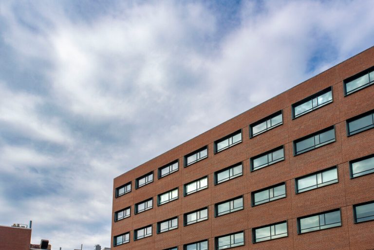 School of Pharmacy Building on April 19, 2024. (Sean Flynn/UConn Photo)