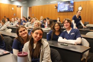 Saraswathi Vemulapalli and Brandon Grenier at the Stethoscope Ceremony.