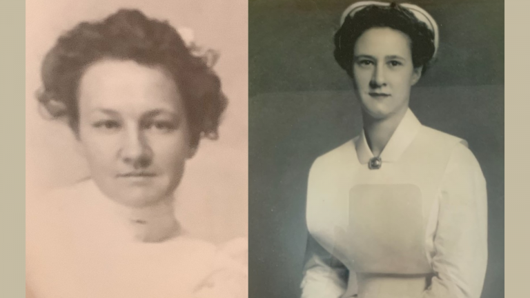 Headshot of Elwell's mother and grandmother.