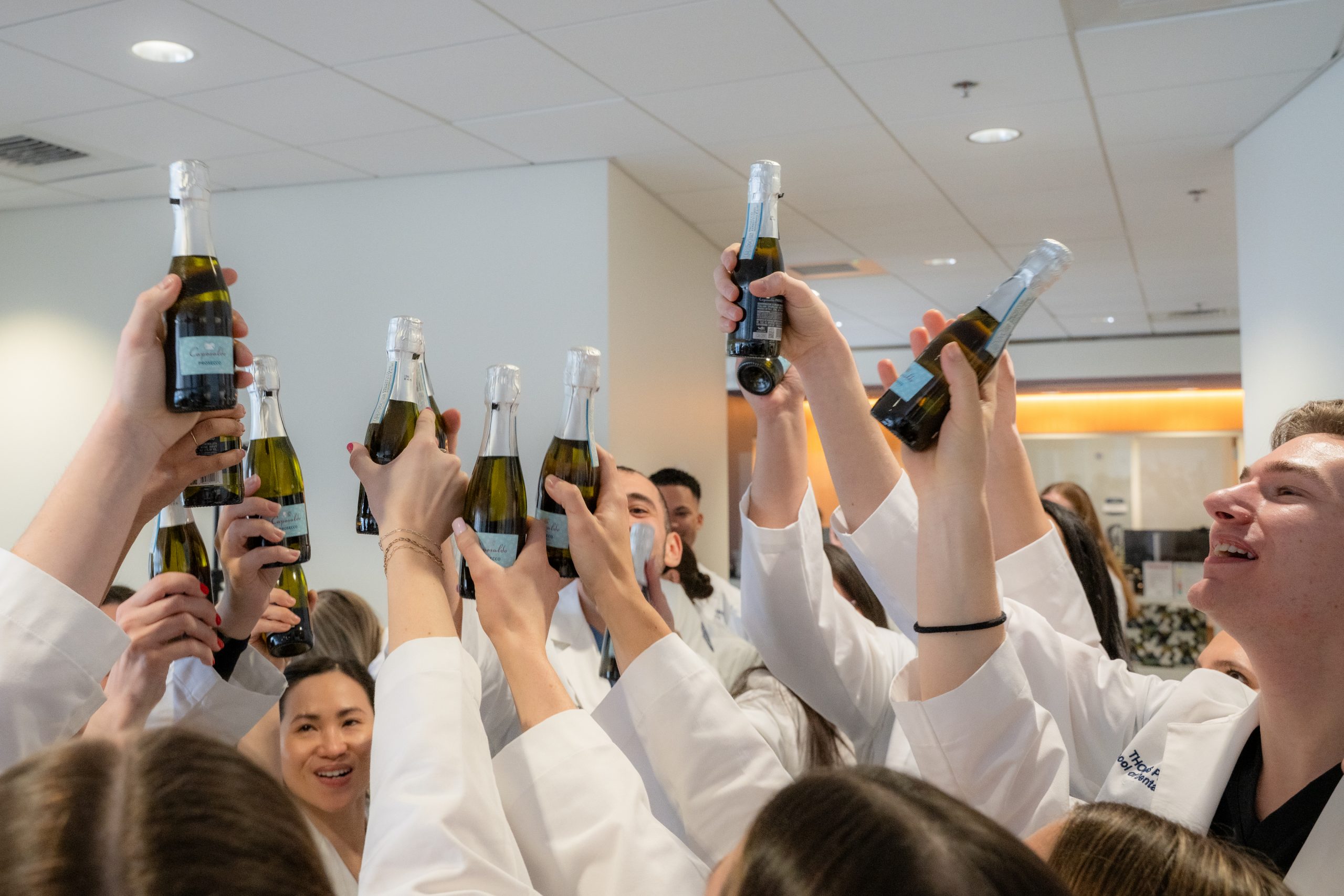 group of students celebrating