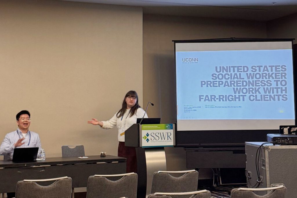 Ph.D. students Zhenrong Su and Kylie Harrington 