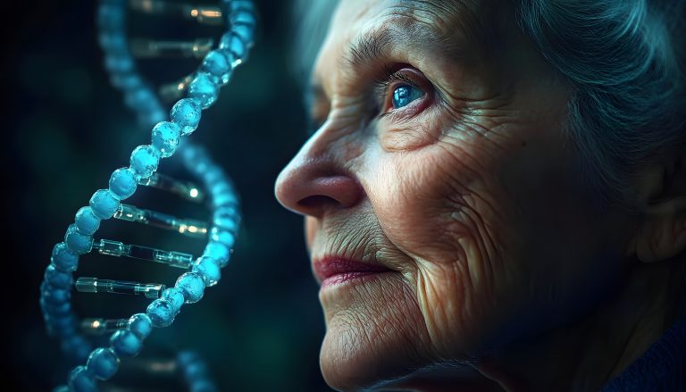 AdobeStock Image of older adult and dna strand