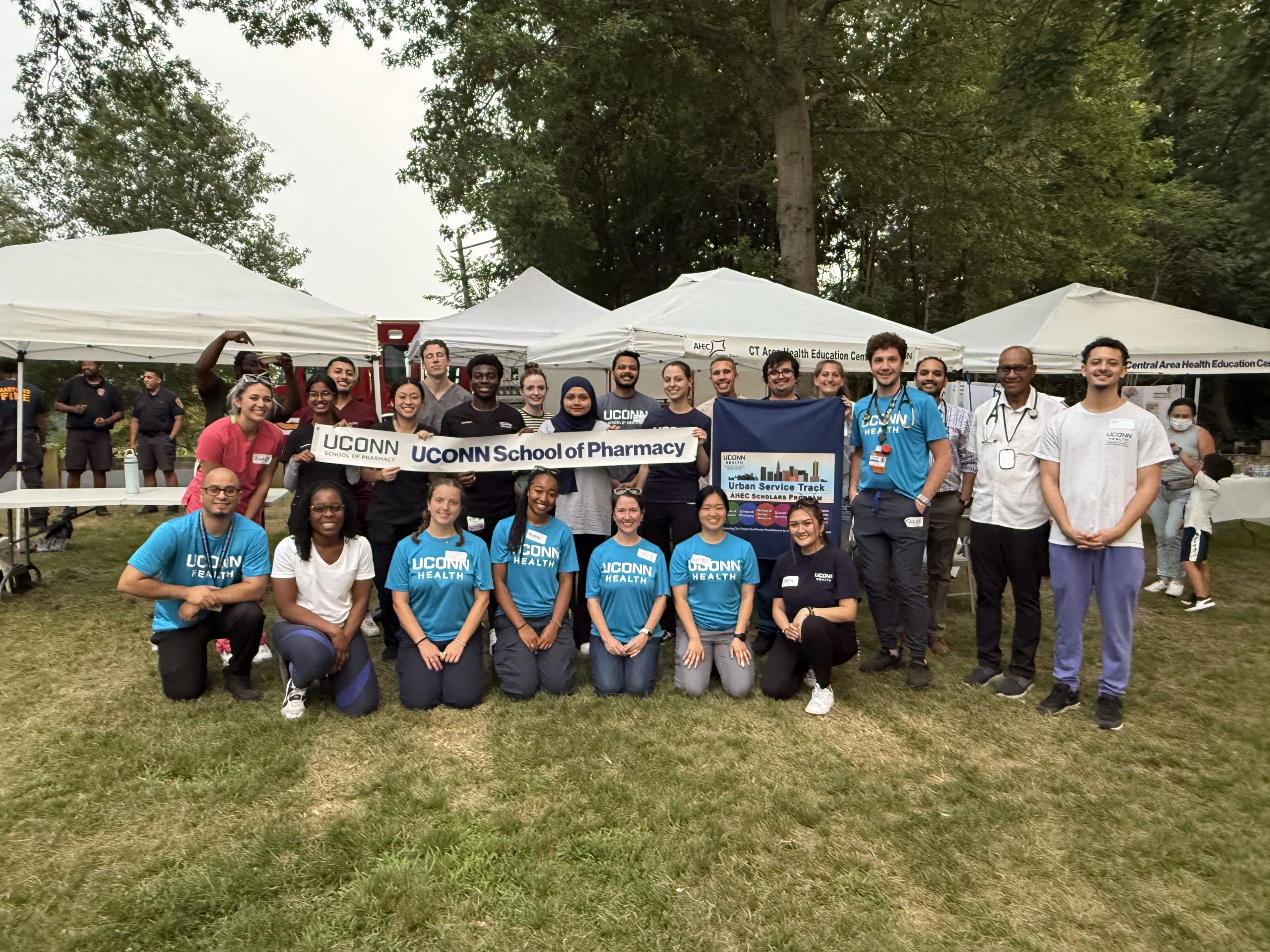 group of students gathered together in community.