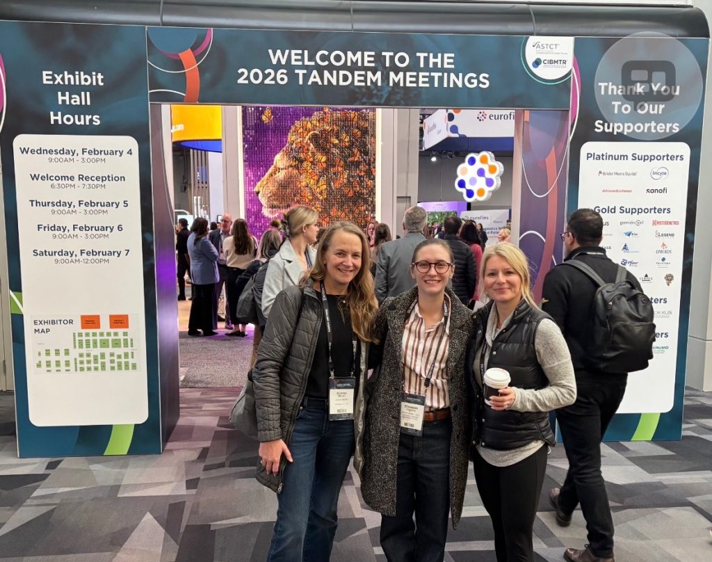 Nurses Andrea Moran, Elizabeth Higgins, and Meg Savage of the BMT program at UConn Health at the Tandem Meetings.