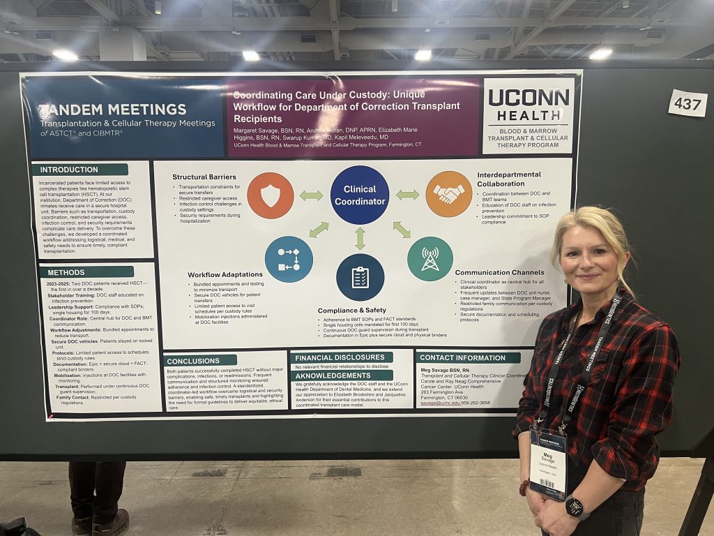 Meg Savage, RN with poster
