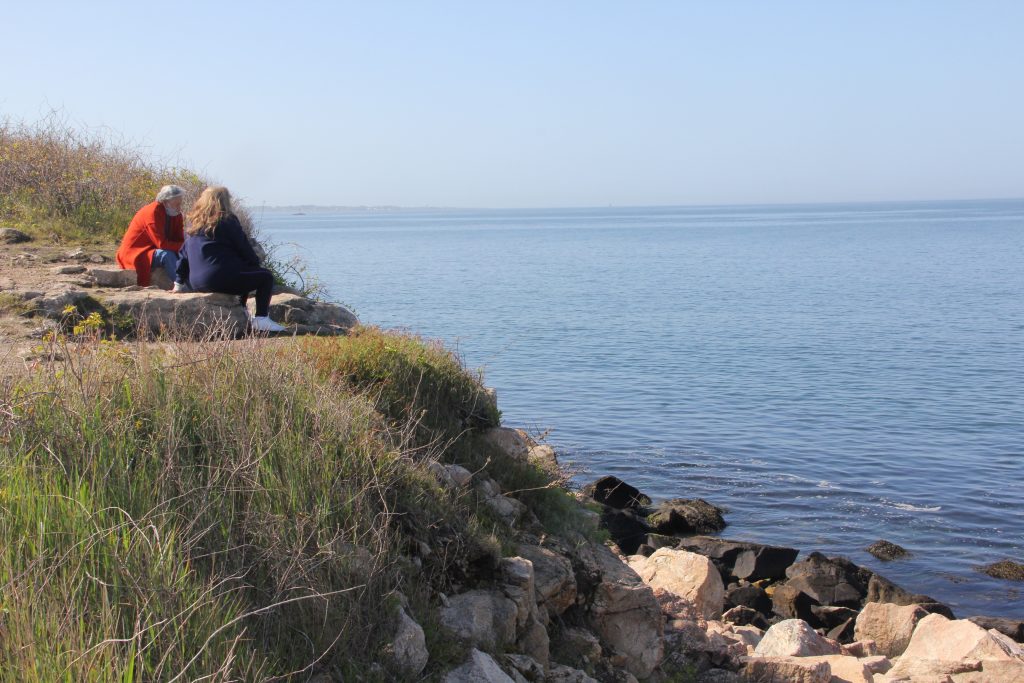 Visitors enjoying park overlook