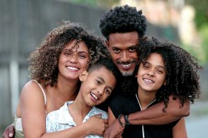 happy family outside