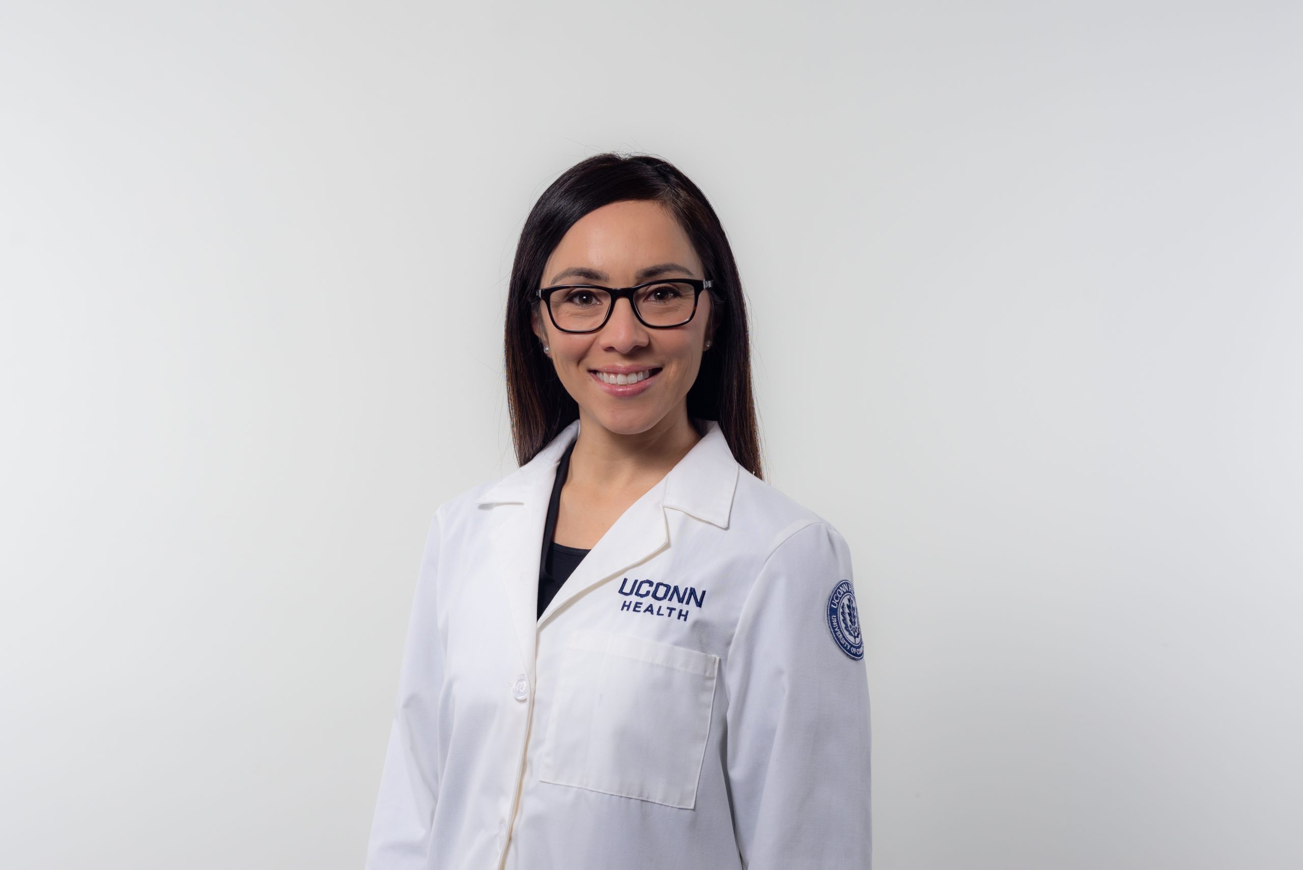 female dentist white background