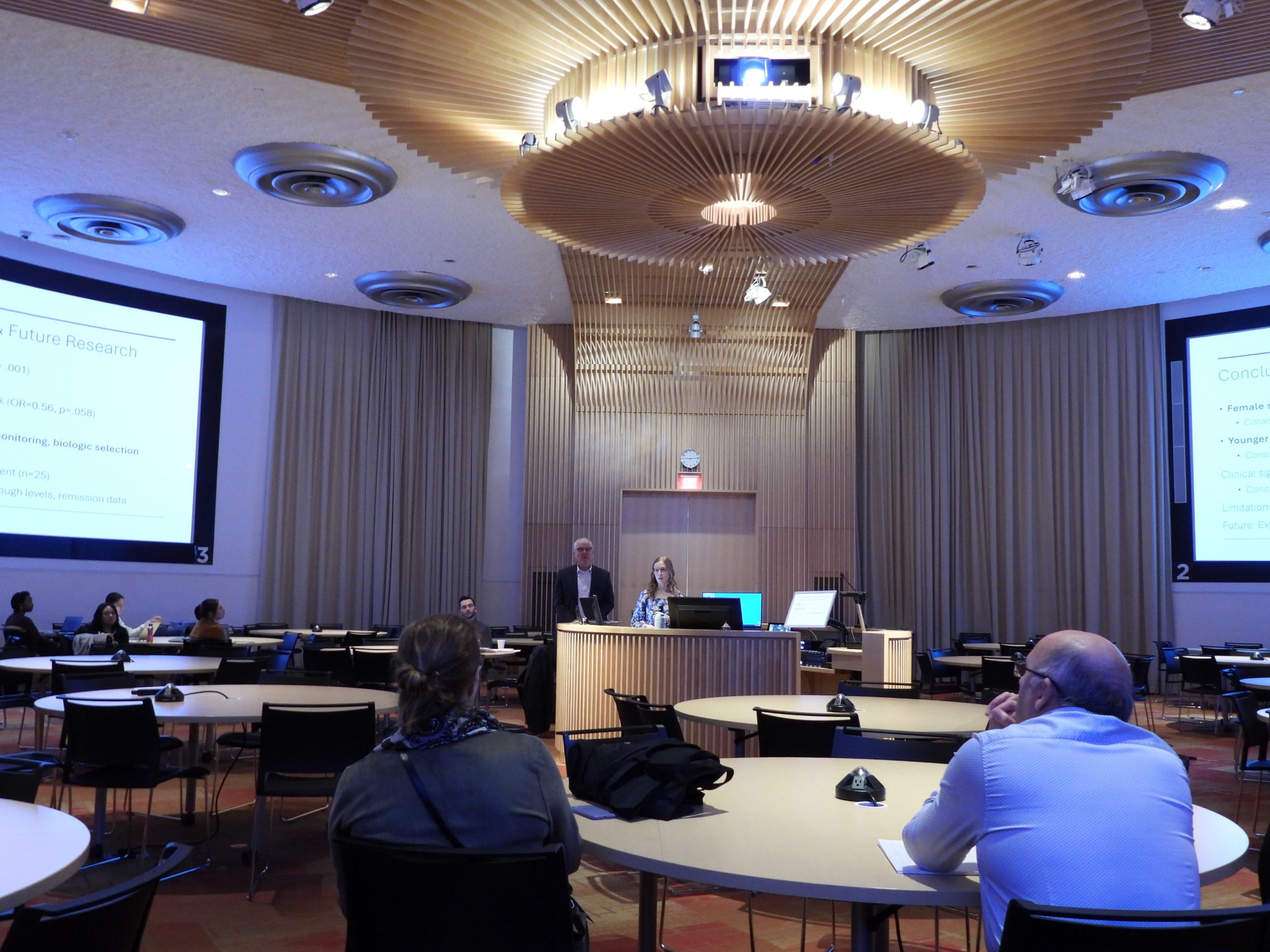 Members of the graduating School of Medicine Class of 2026 presenting