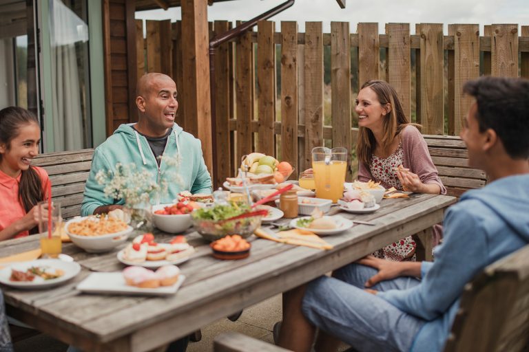 family eating dinner