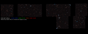 Panels showing stars in many different sizes, shapes, and colors, against the dark background of space.