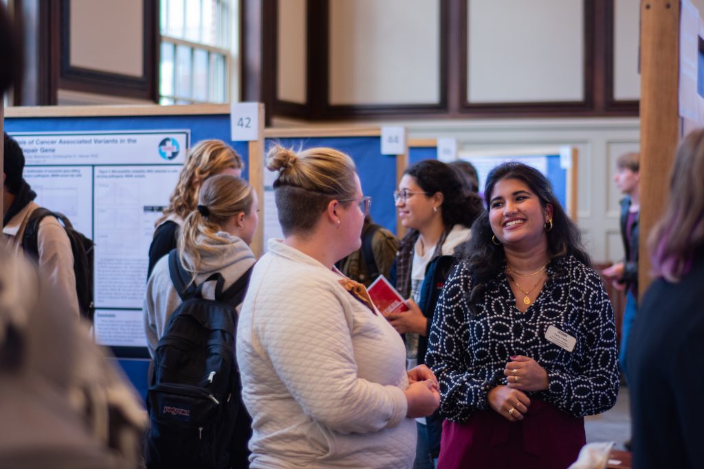Students presenting posters