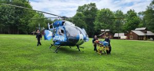 Justin Pedneault with colleagues working on the job.