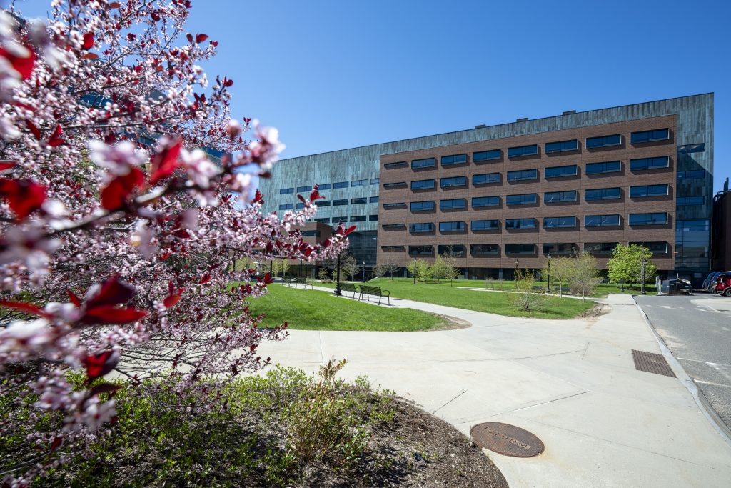 Far shot of the UConn Pharmacy Building
