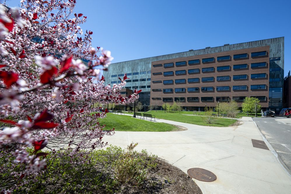 Far shot of the UConn Pharmacy Building