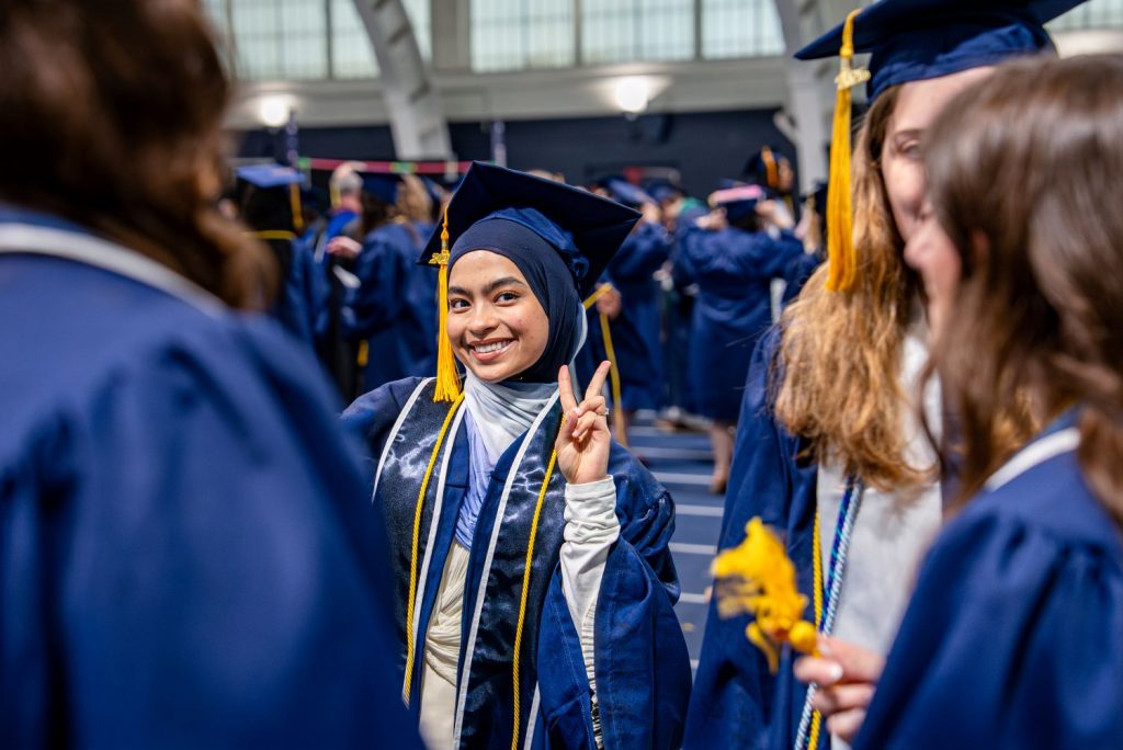 Students before the processional at 2026 CAHNR commencement