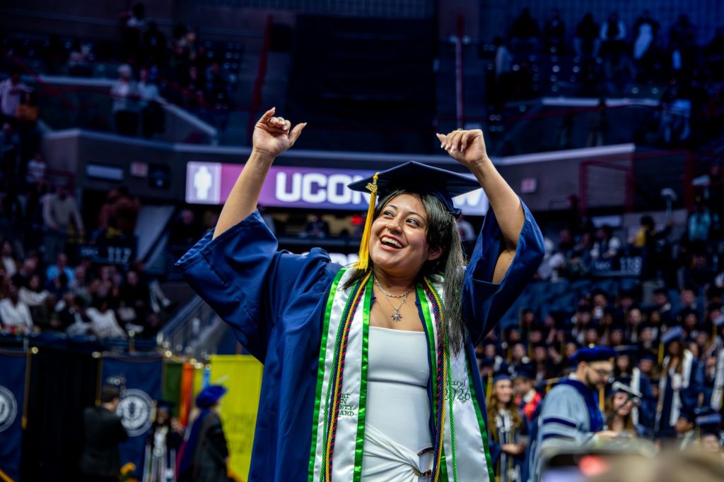 Female students celebrates at CAHNR 2026 commencement
