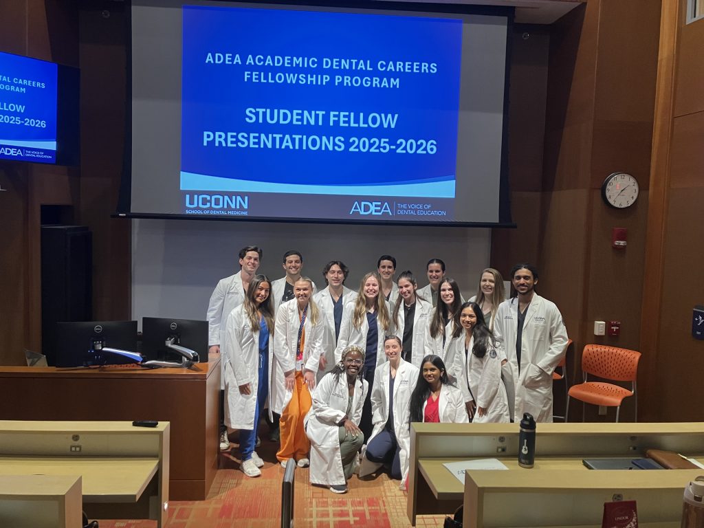 group of students in white coats